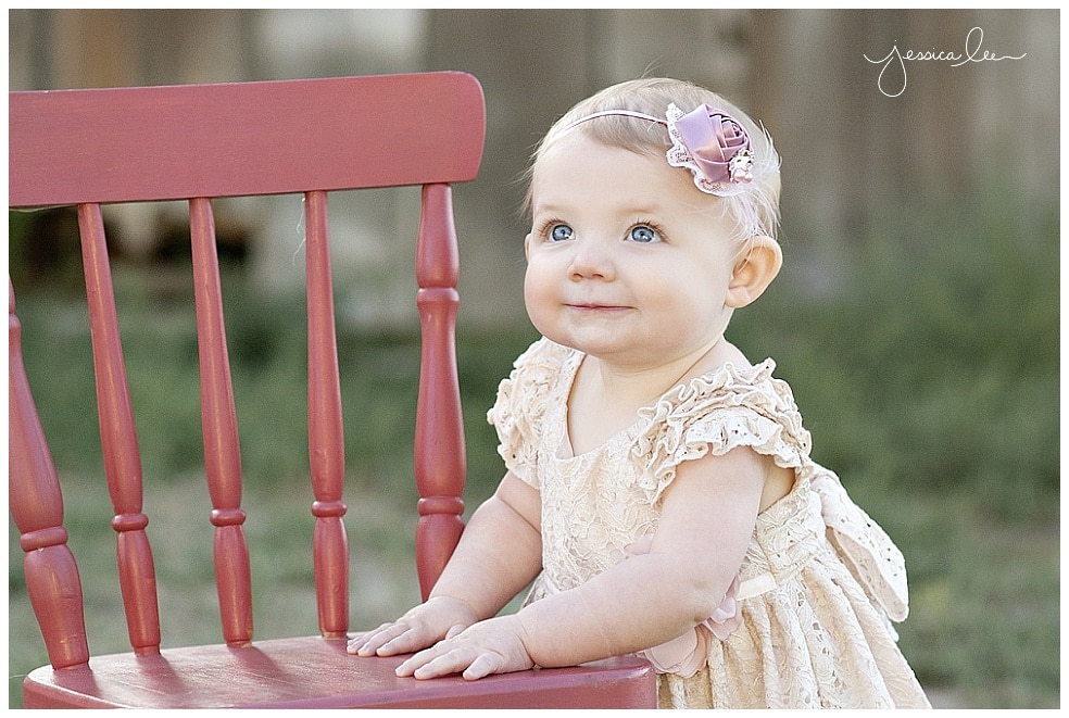 Family Photographer Denver, baby with rose bow