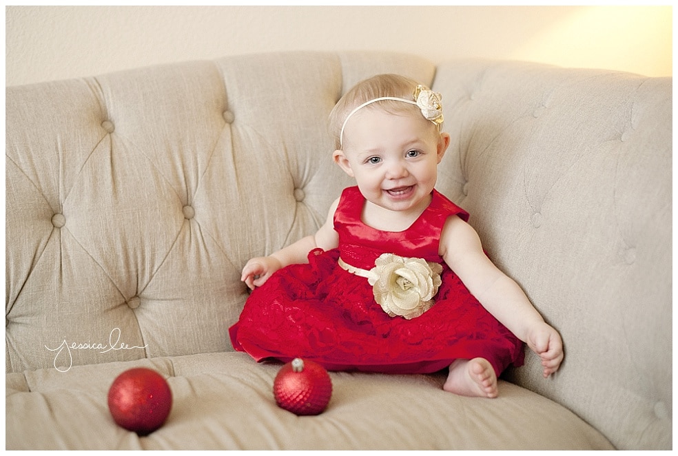 newborn photographers Broomfield, 1 year old Christmas outfit