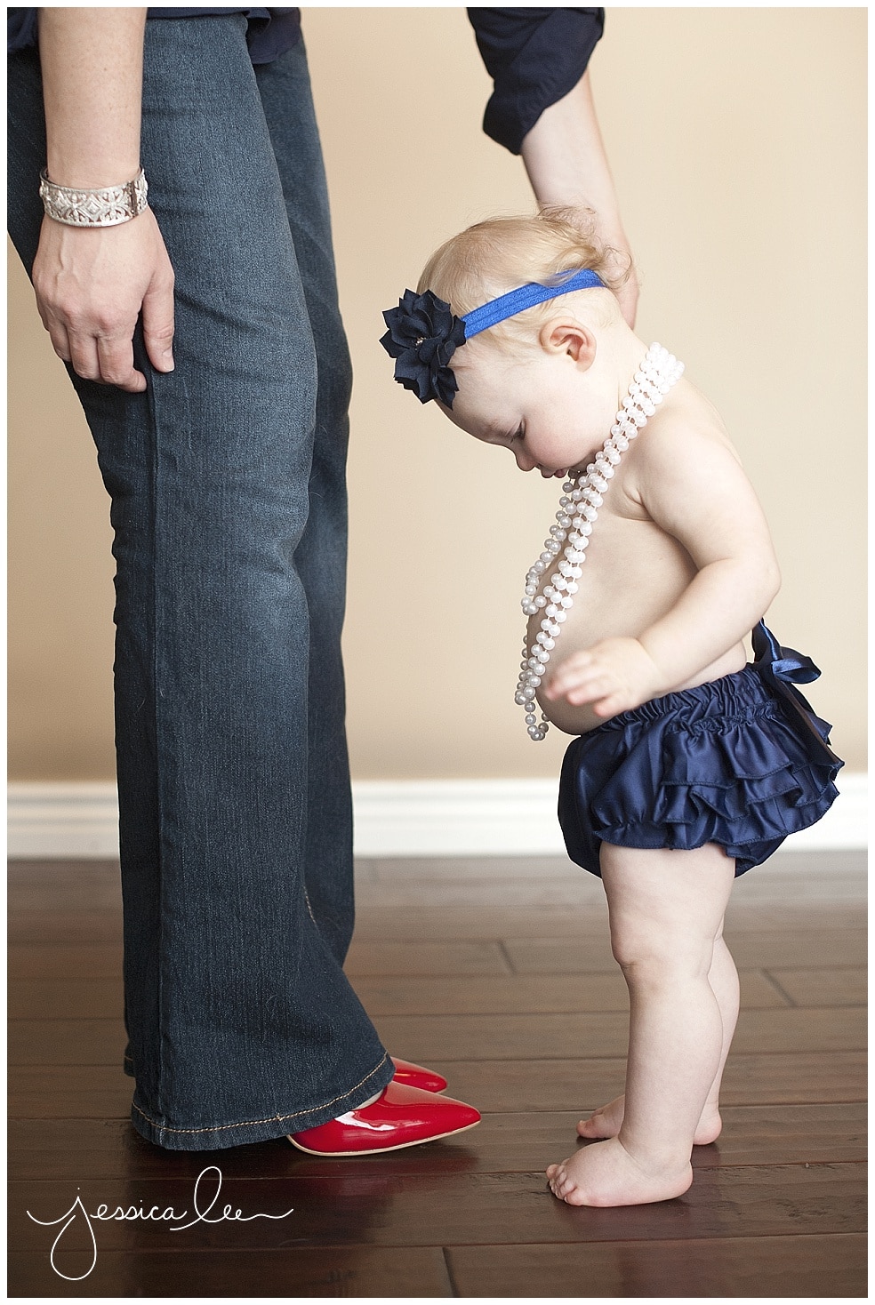 newborn photographers Broomfield, 1 year old with high heels