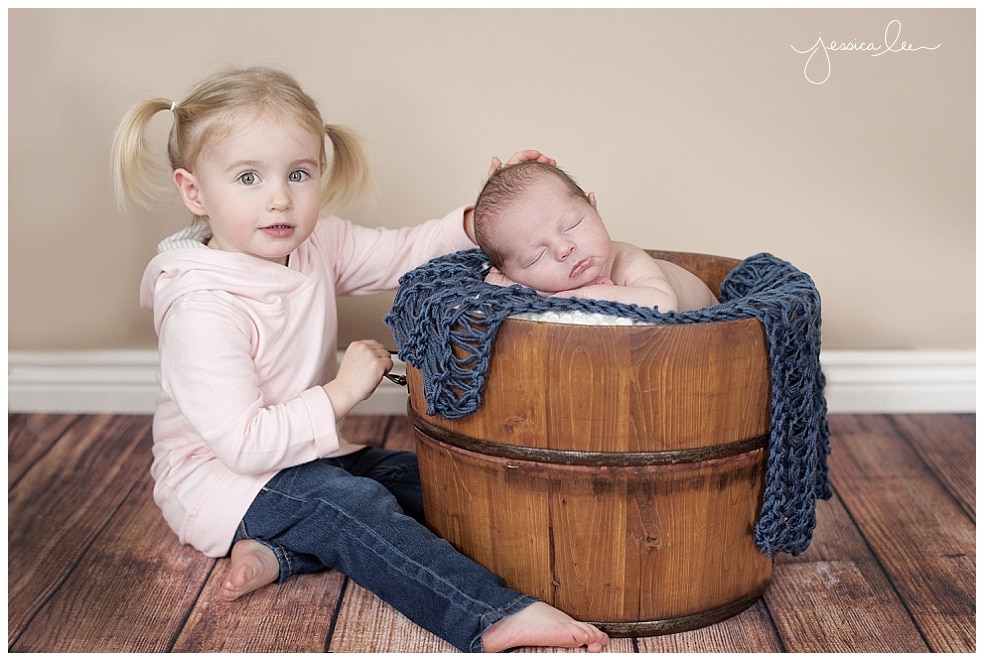 baby photography boulder, newborn brother with sister