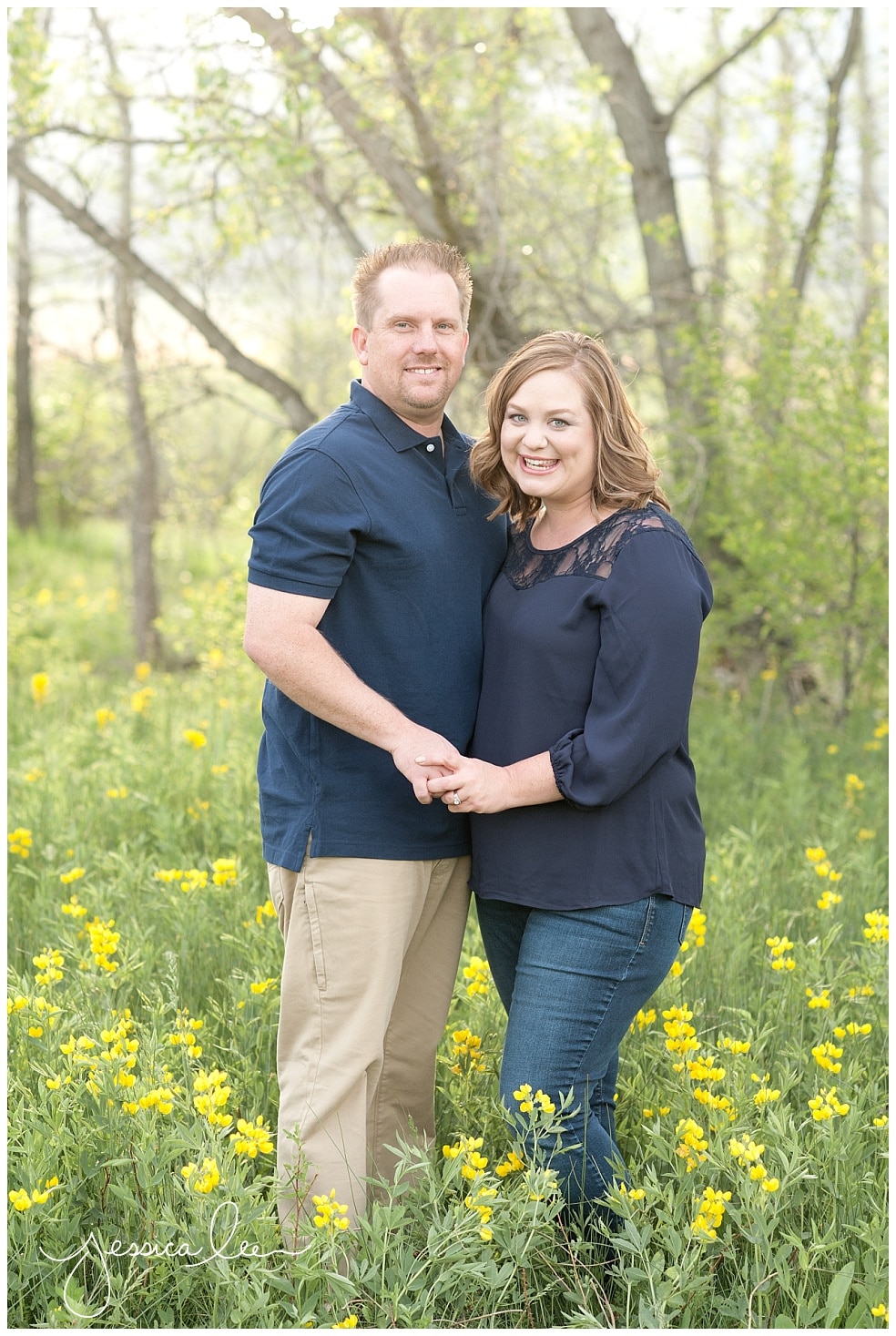 Louisville Colorado Family Photographer, couple holding hands in yellow field