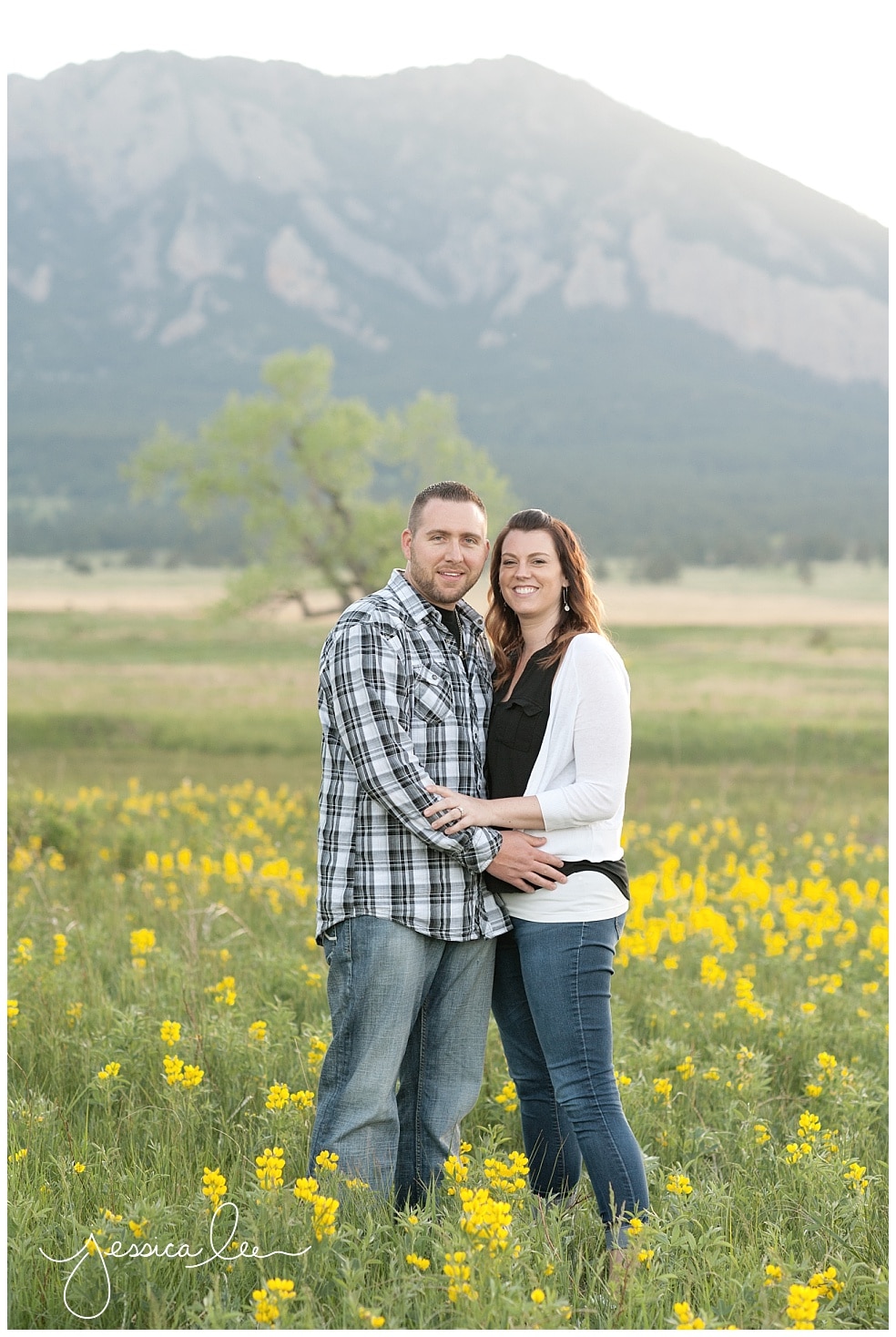 Denver Family Photographer, couple with mountains in the background