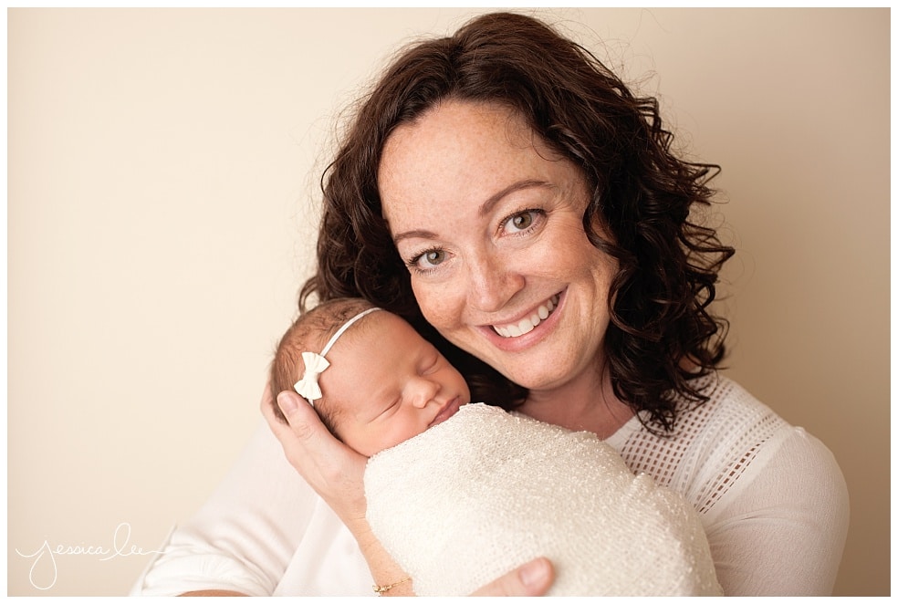 Baby Photography Boulder, mother smiling with newborn