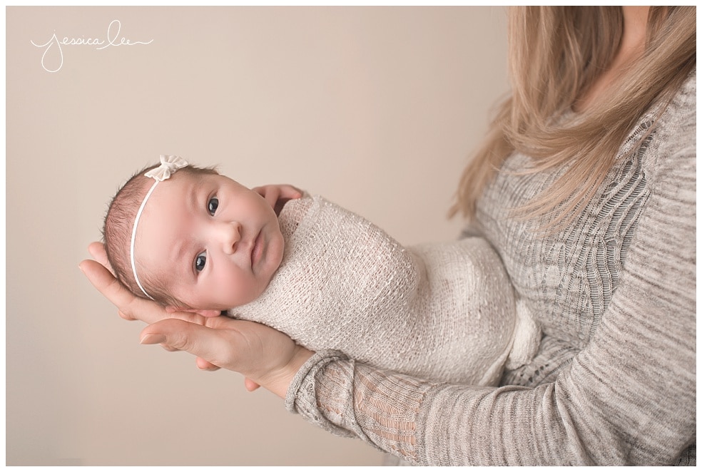 newborn with wide awake eyes, Boulder Baby Photographer,
