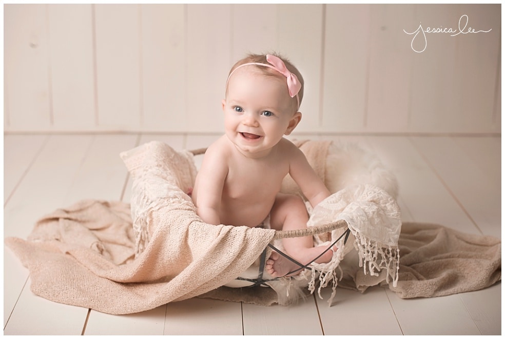 little in cream basket, Baby Photography Broomfield 