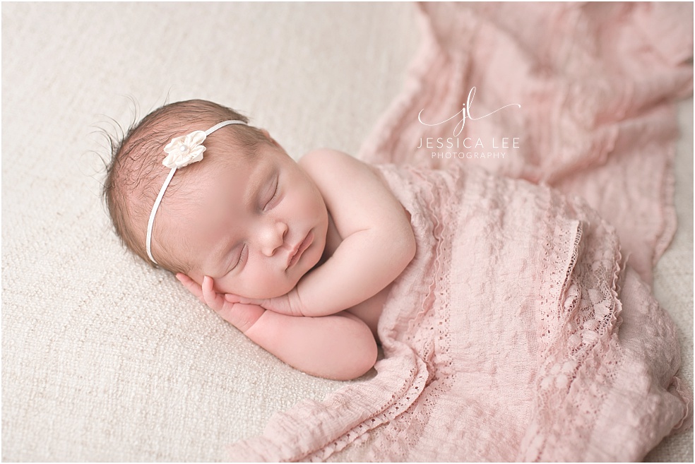 Baby Photographer Erie, baby in pink wrap