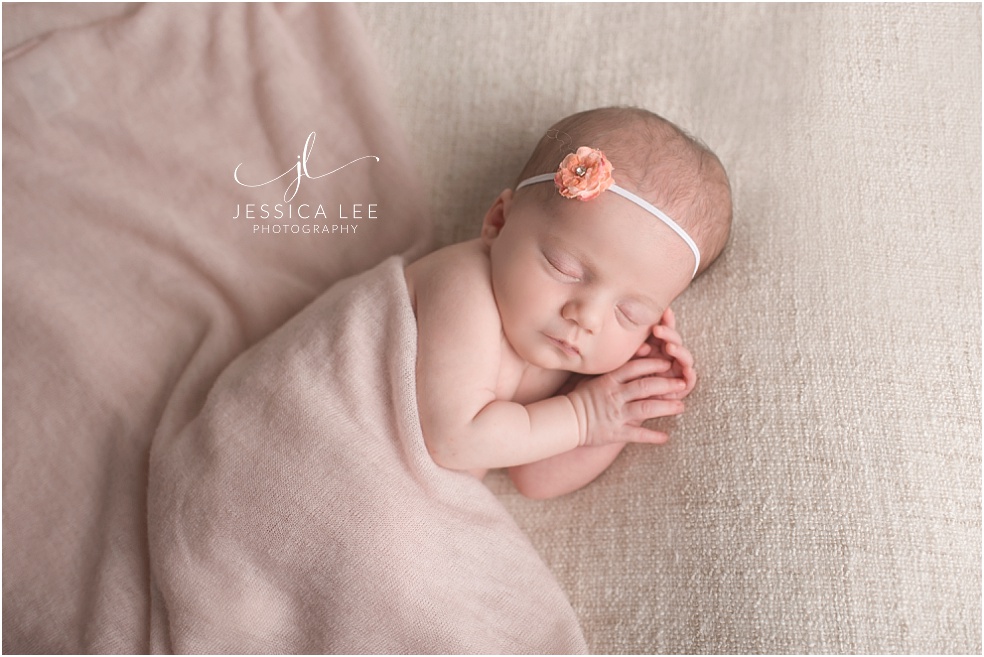Broomfield Colorado Newborn Photographer, newborn pink and white blanket
