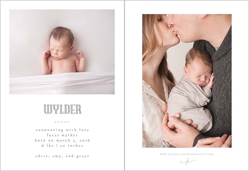 Newborn Birth Annoucements | Jessica Lee Photography