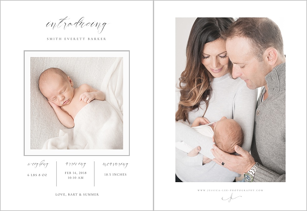 Newborn Birth Annoucements | Jessica Lee Photography