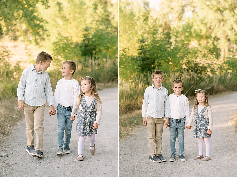 Siblings walking together on a path | Photo by Jessica Lee Photography 