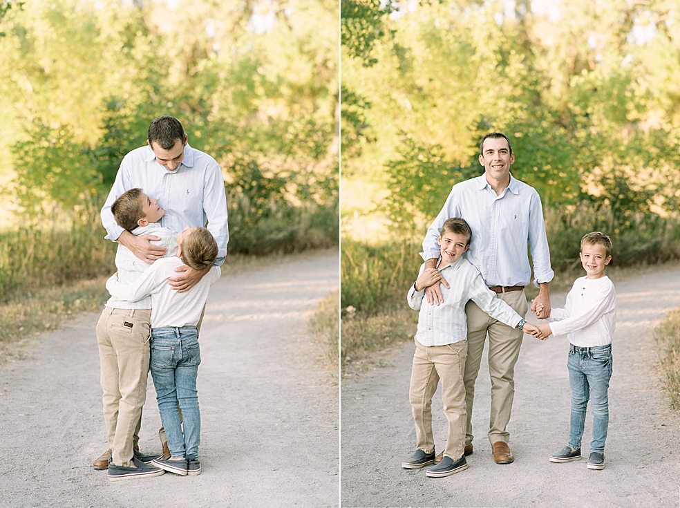 Dad with his little boys hugging | Photo by Jessica Lee Photography 
