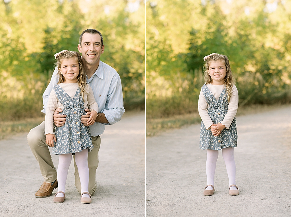 Dad with little girl in floral dress | Photo by Madison Alabama Family Photographer Jessica Lee
