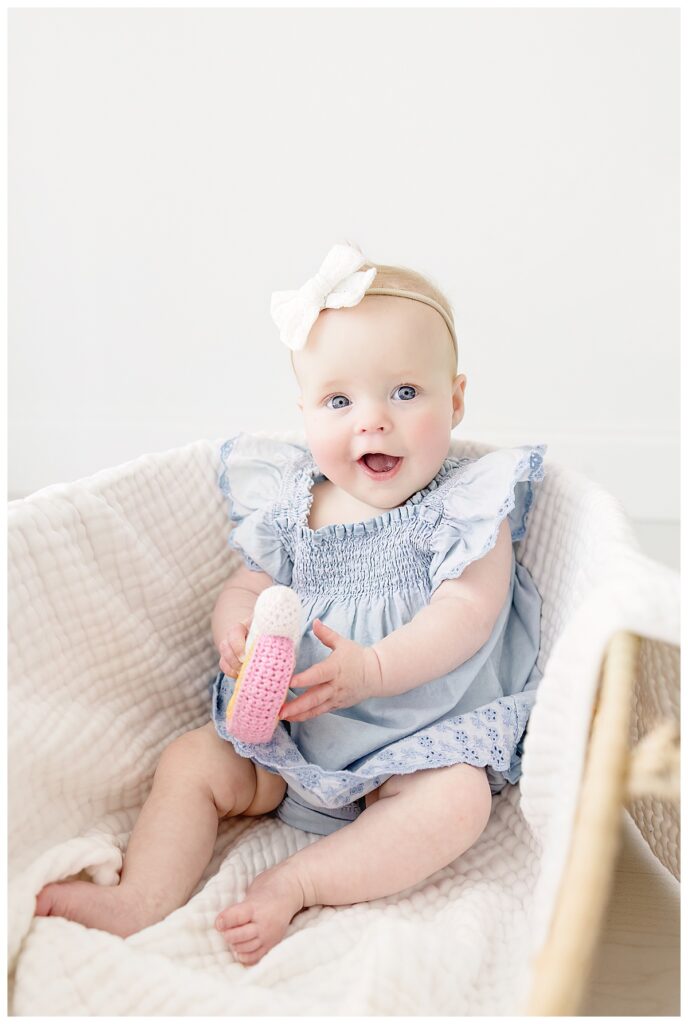 best baby photographer huntsville | 6 month baby in blue